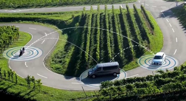 VR Copter Autotalks M2V Motorcycle to Vehicle communication Luftaufnahmen mit der Drohne Stuttgart